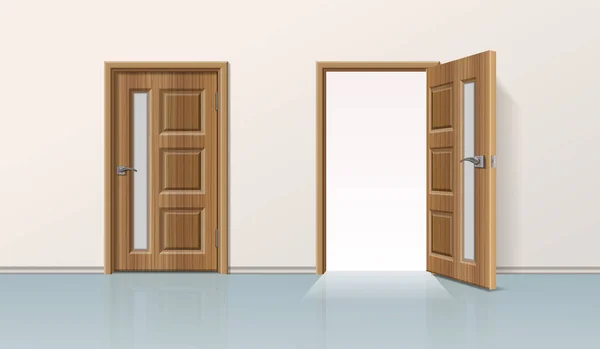 Composition de porte fermée ouverte — Image vectorielle