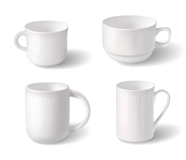 Концепція реалістичного дизайну чашок — стоковий вектор