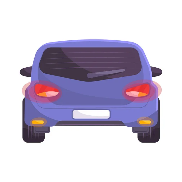 Composición de retroiluminación del coche aparcado — Vector de stock