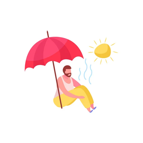 Sun Umbrella Relax Composition — Stock Vector