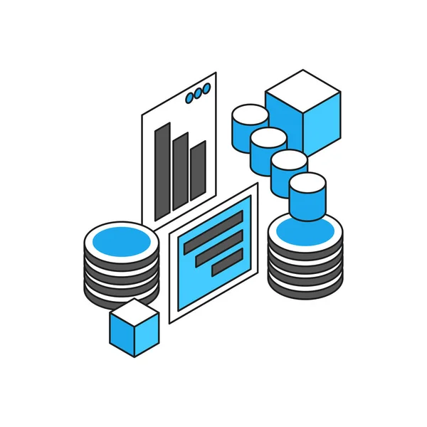 VR Analytics Composition isométrique — Image vectorielle