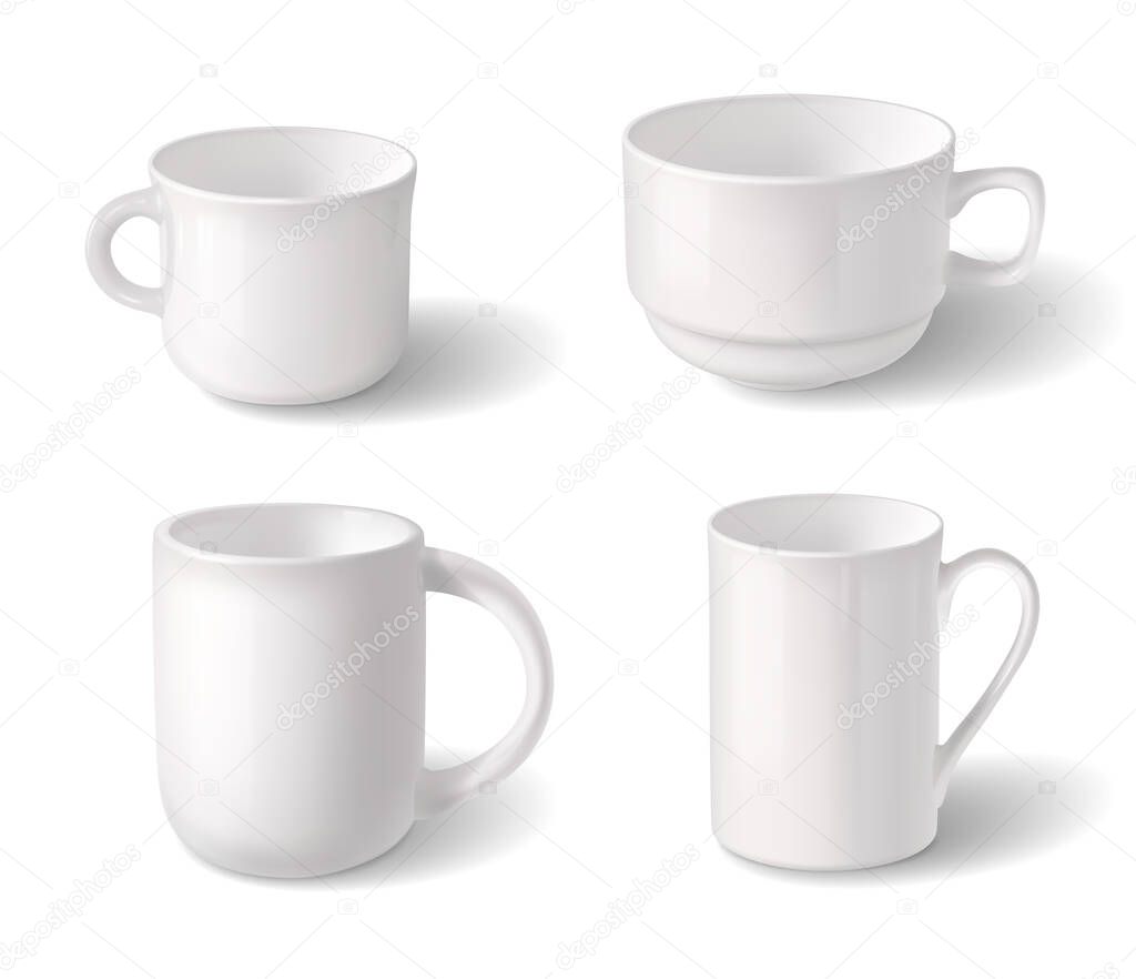 Cups Realistic Design Concept