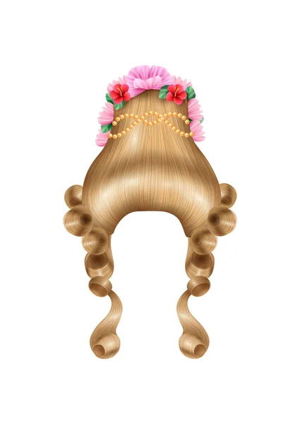 Жіноча зачіска Рококо — стоковий вектор