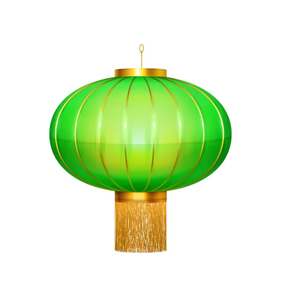 Composizione lanterna verde cinese — Vettoriale Stock