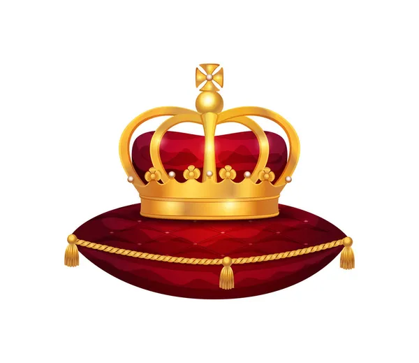 Composição do travesseiro da coroa do monarca — Vetor de Stock