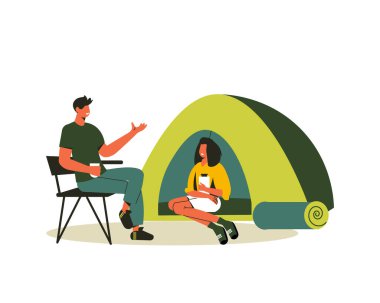 Kamp Çadır Yürüyüşü Kompozisyonu