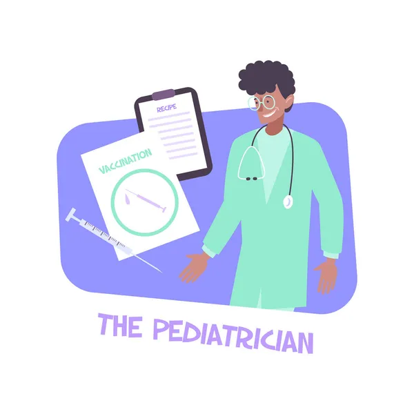 Komposisi Kehidupan Pediatricians - Stok Vektor