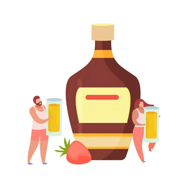 Alcohol Cocktail Shots Composición — Vector de stock