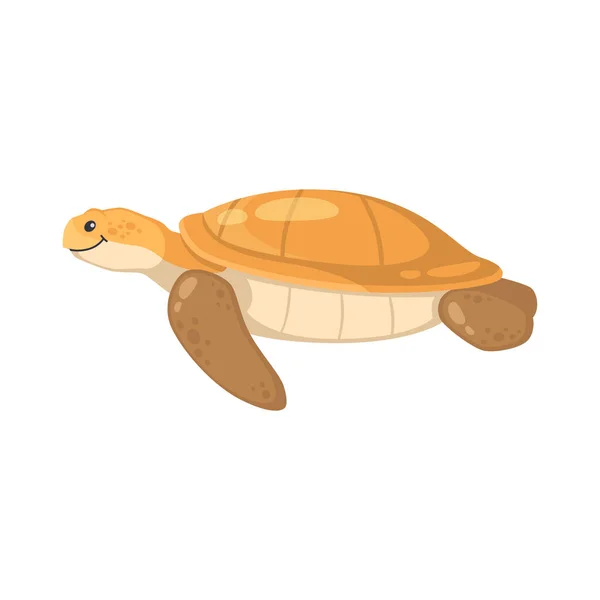 Zeeschildpad cartoon samenstelling — Stockvector