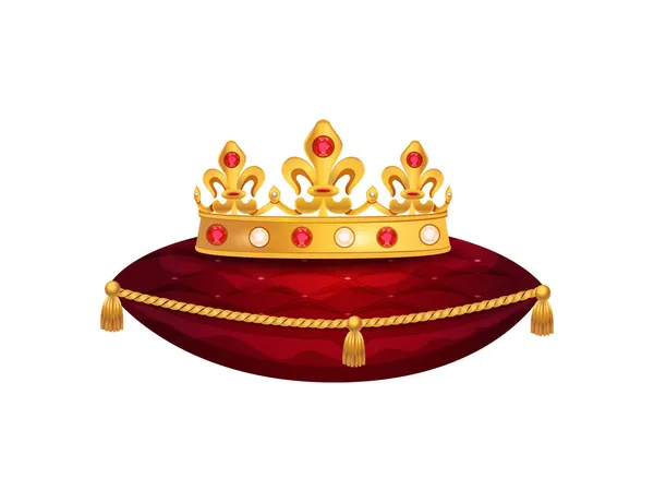 Composição do travesseiro da coroa dourada — Vetor de Stock