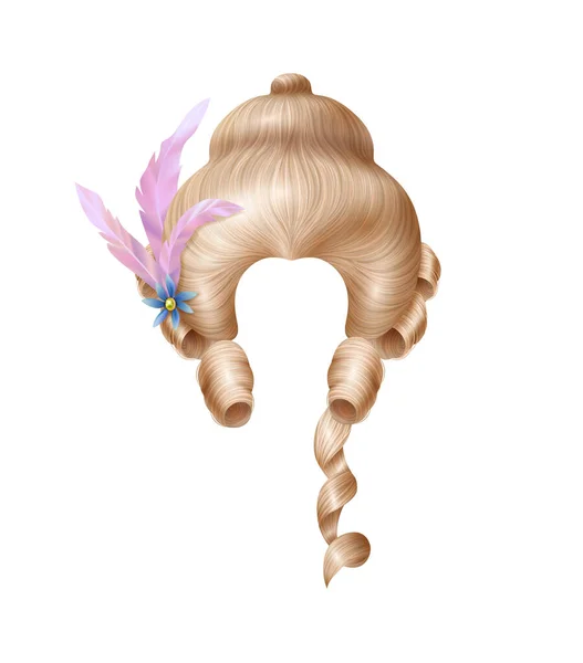 Composition médiévale de coupe de cheveux féminine — Image vectorielle