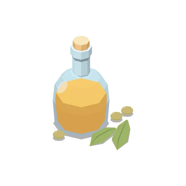 Zusammensetzung der Olivenölflaschen — Stockvektor