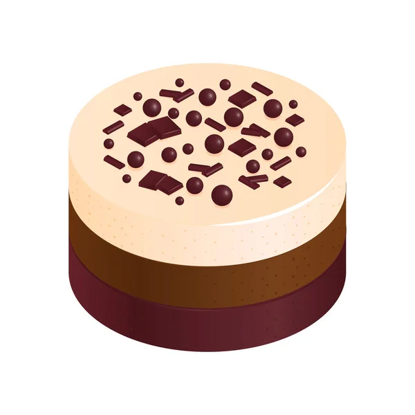 Composición de pastel de cumpleaños de chocolate — Vector de stock