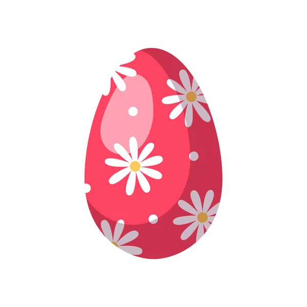 Red Floral Egg Composition — Stock Vector