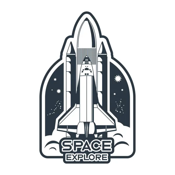 Emblema del decollo dello Space Shuttle — Vettoriale Stock