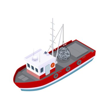 Balıkçı Gemisi Isometric Bileşimi