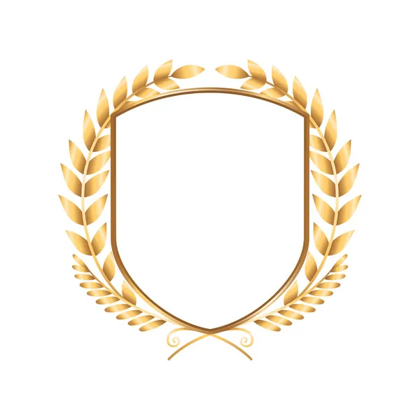 Composizione emblema corona d'oro — Vettoriale Stock
