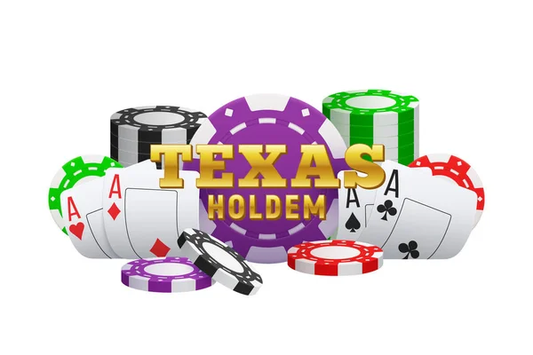 Texas Holdem Text Composition — 스톡 벡터