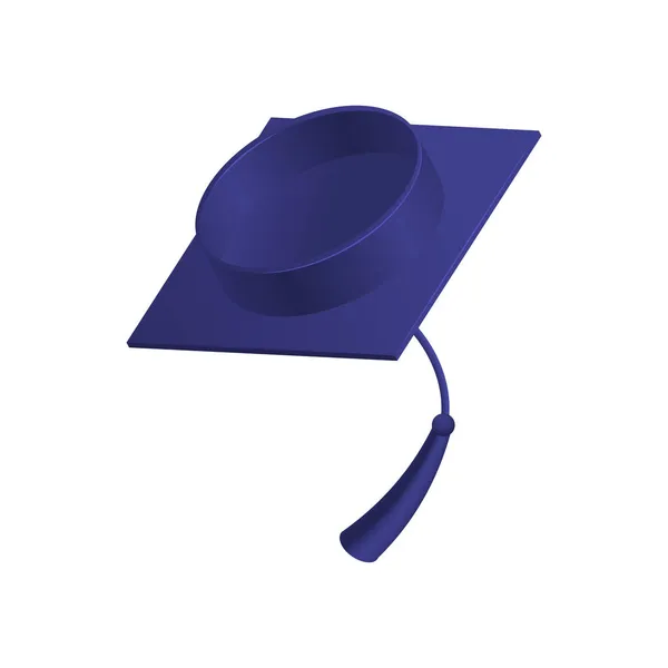 Composición del sombrero de graduación azul — Vector de stock