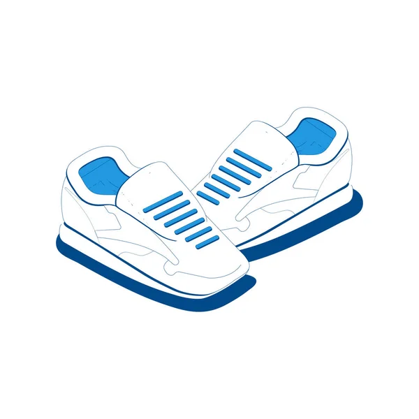 Komposisi Sneakers Olahraga Isometrik - Stok Vektor