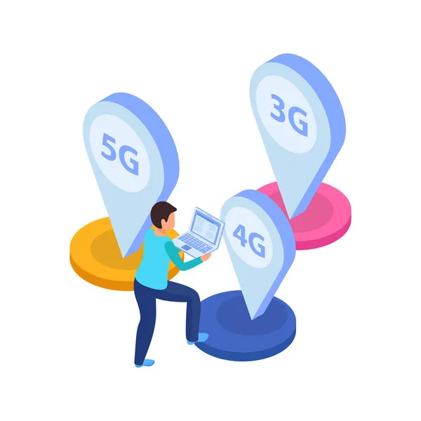 5G Internet Knoppen Samenstelling — Stockvector