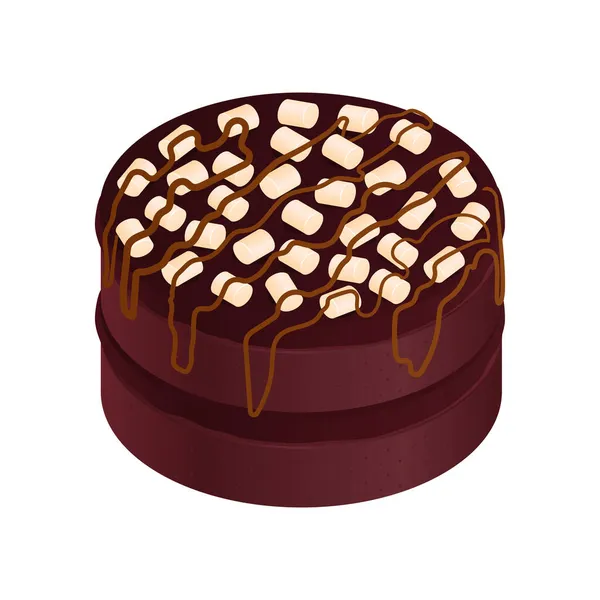 Composition gâteau au chocolat guimauve — Image vectorielle