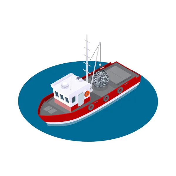 Αλιευτικό σκάφος Πάρτε σύνθεση — Διανυσματικό Αρχείο