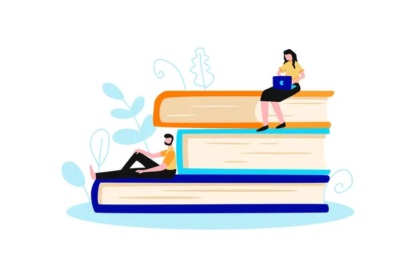 Online Library Chill Composition — Stock Vector