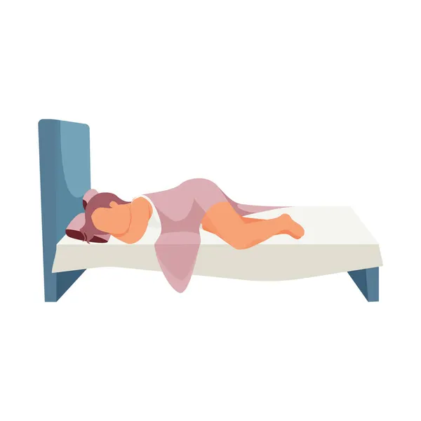 Skład płaski śpiącej kobiety — Wektor stockowy