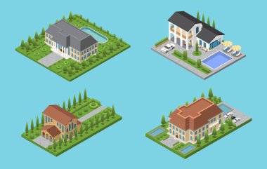Konak Villa Isometric Kompozisyon