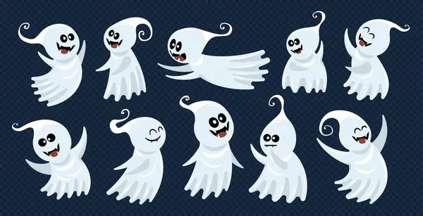 Ghost Transparent Icon Set — Stock Vector
