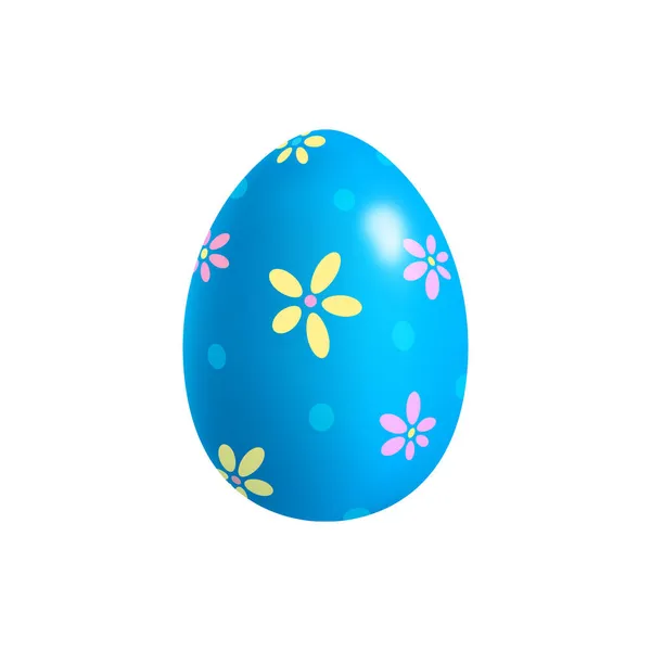 Floral Colored Egg Composition — Stock Vector