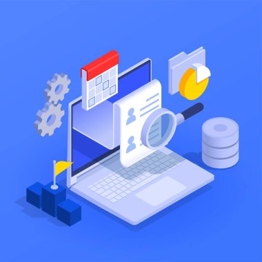 İş Zekası Isometric Bileşimi