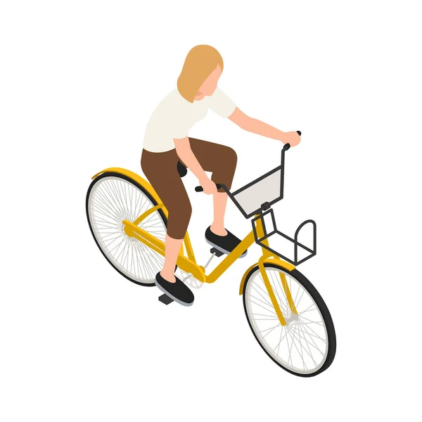 Femme vélo Ride Composition — Image vectorielle