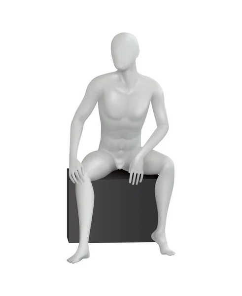 Composición masculina sentada del maniquí — Vector de stock