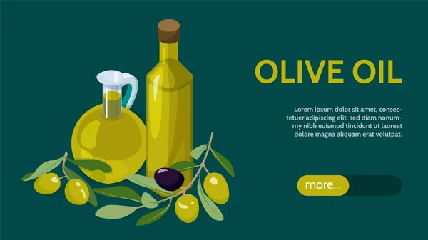 Banner de aceite de oliva — Vector de stock