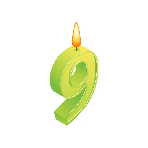 9. rocznica składu świec — Wektor stockowy