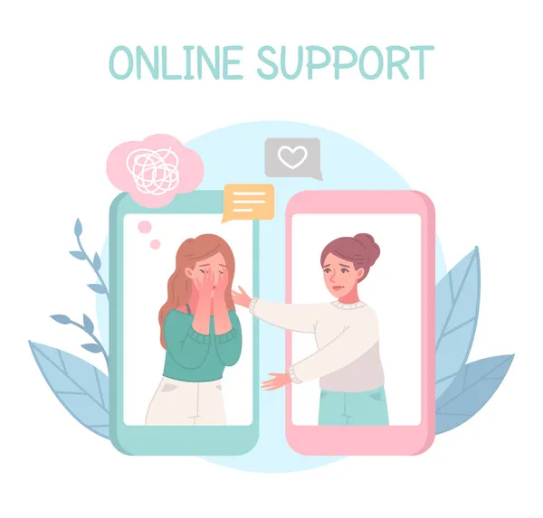 Composição de empatia de suporte online — Vetor de Stock