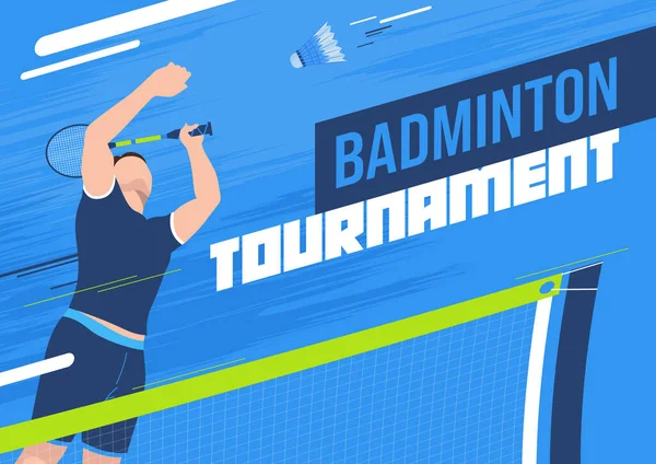 Affiche plate Badminton — Image vectorielle