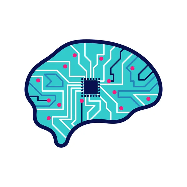 Emberi agy Chip összetétel — Stock Vector