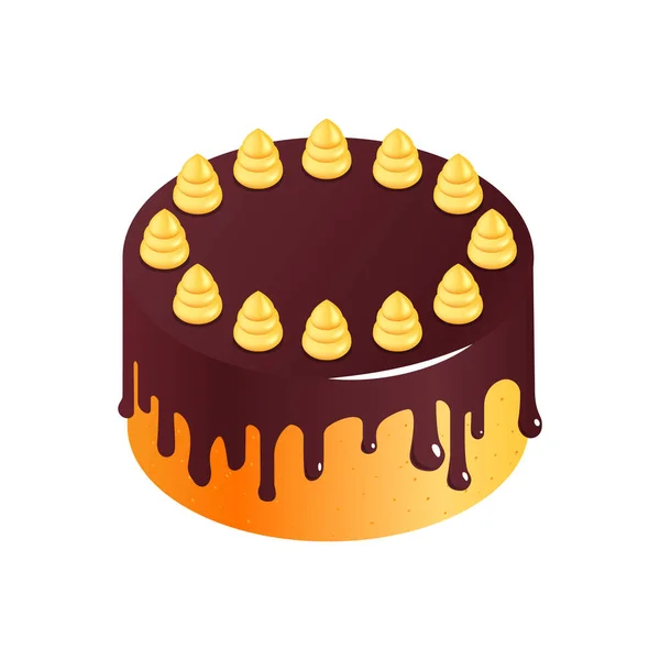 Composição de bolo de aniversário cremoso — Vetor de Stock