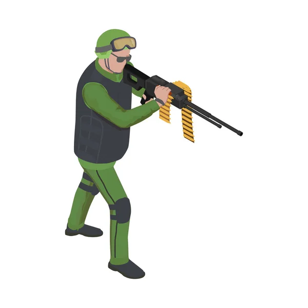 Soldat spetsig pistol sammansättning — Stock vektor