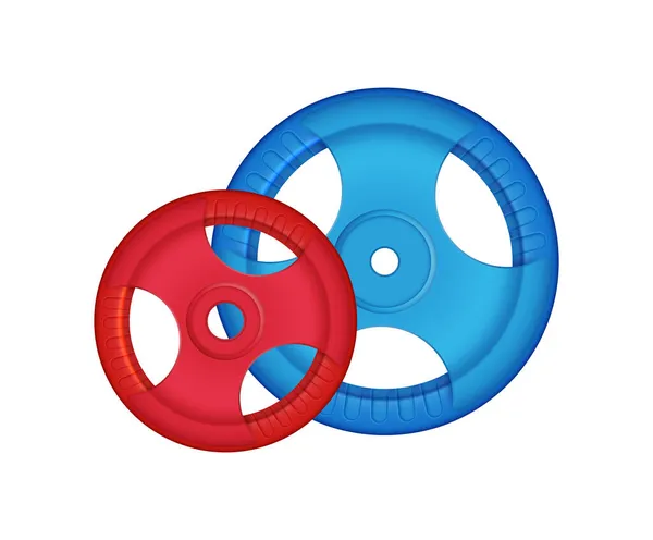 Composition d'haltères de cercle coloré — Image vectorielle