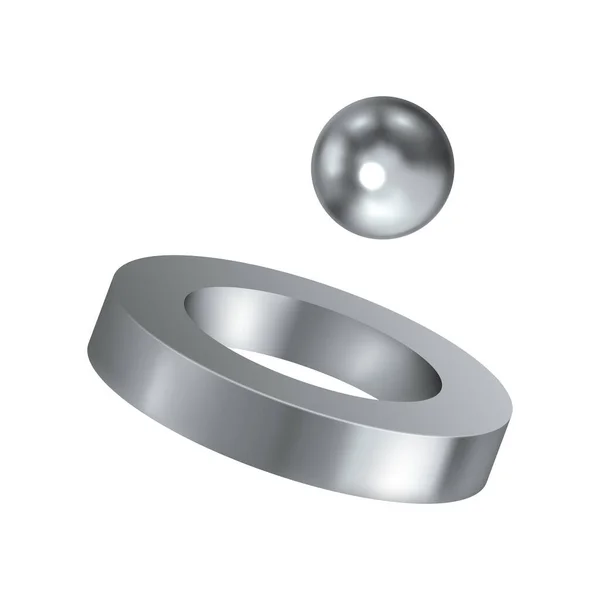 Composição de bola anel de prata — Vetor de Stock
