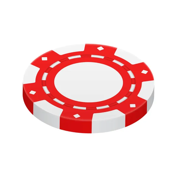 Red Casino Chip Composición — Vector de stock