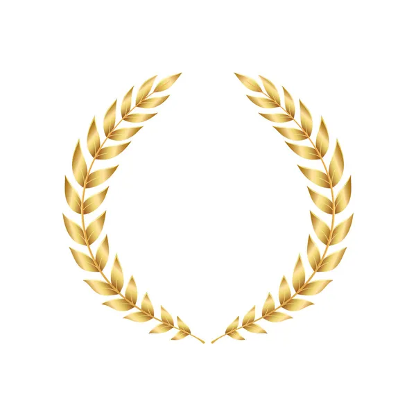 Corona de Laurel Composición de Oro — Archivo Imágenes Vectoriales