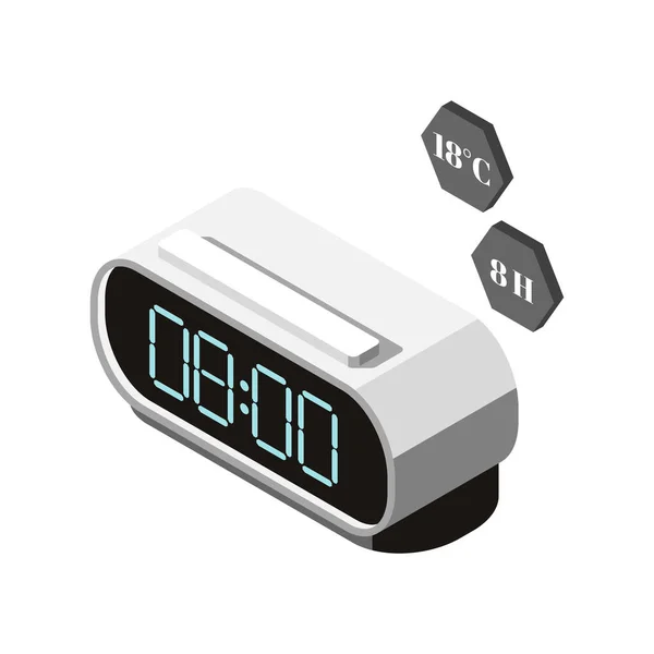 Composición electrónica del reloj despertador — Vector de stock