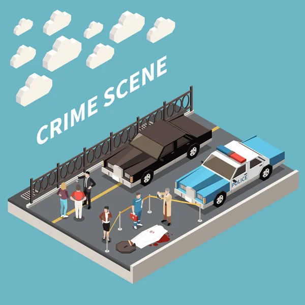 Ilustração da cena do crime detetive —  Vetores de Stock