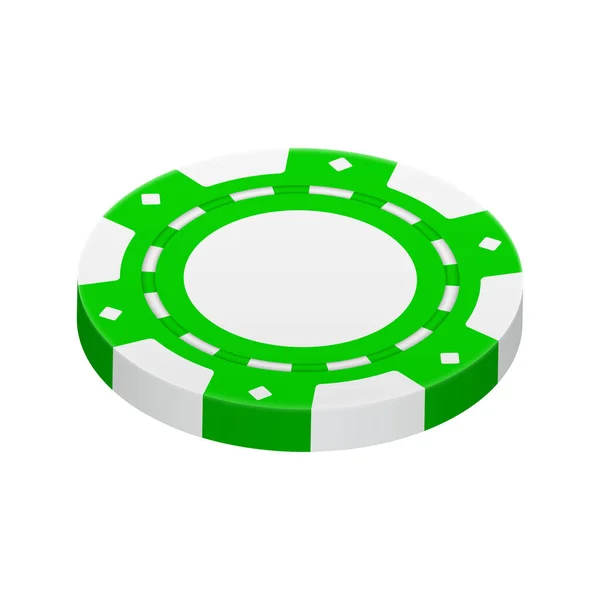 Verde Casino Chip Composición — Vector de stock