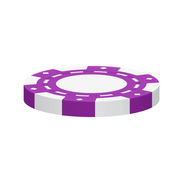 Composición de chip de casino púrpura — Vector de stock